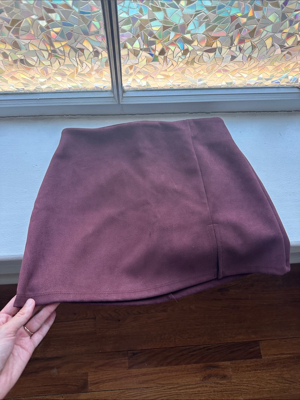 Altar'd State Plum Suede Mini Skirt - Picture 3 of 3